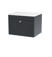 Soft Black cabinet, White Marble