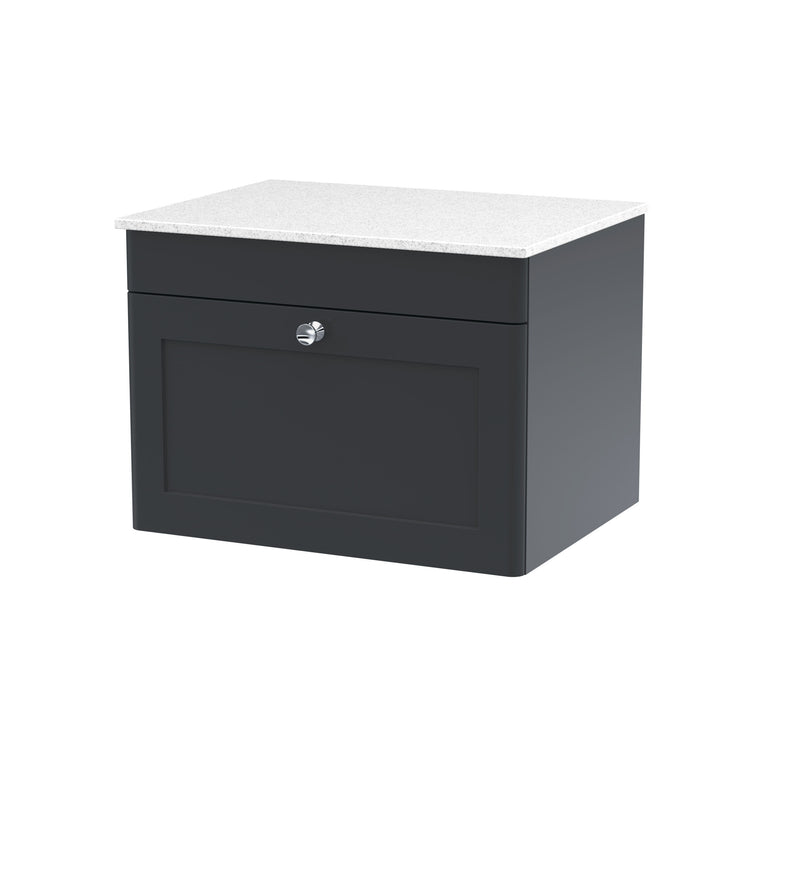 Soft Black cabinet, White Marble