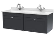 Soft Black cabinet, White Marble