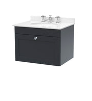 Soft Black cabinet, White Marble
