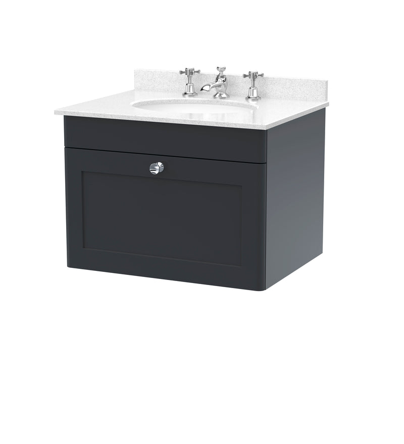 Soft Black cabinet, White Marble