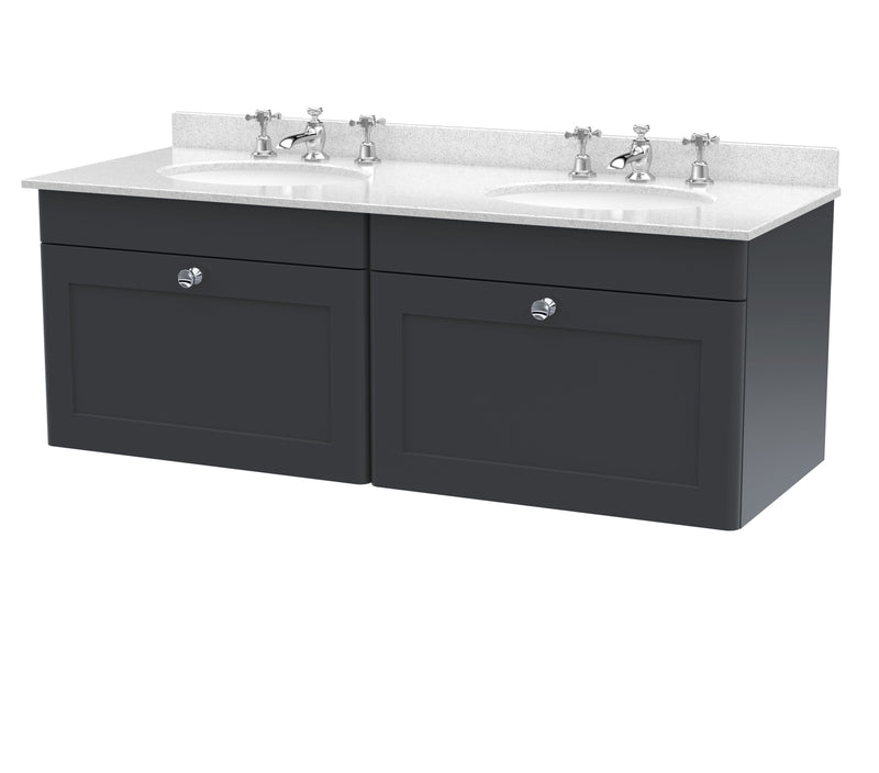 Soft Black cabinet, White Marble