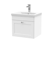 Nuie Classique Wall Hung Vanity Unit with Mid-Edge Basin - White