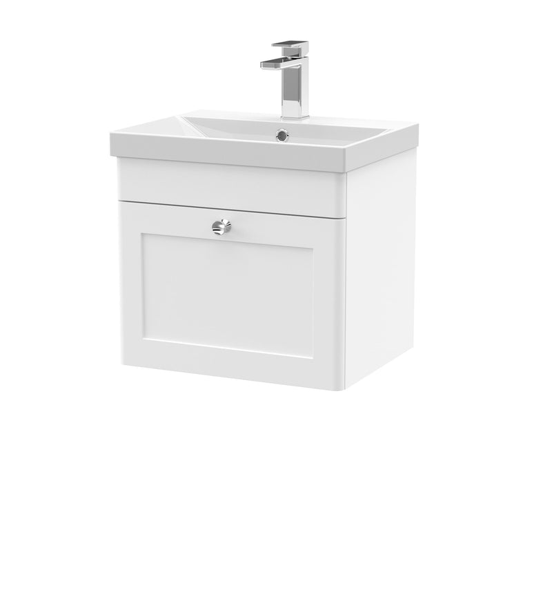 Nuie Classique Wall Hung Vanity Unit with Thin Edge Basin - White