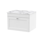 Marble Worktop WH - White cabinet, Carrara Marble