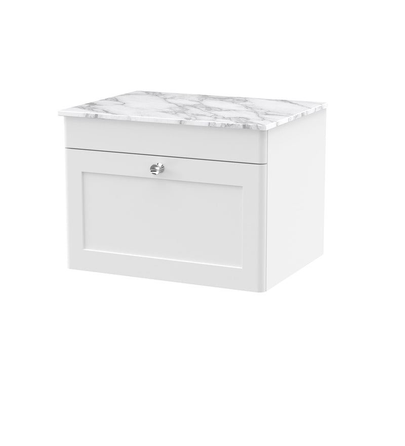 Marble Worktop WH - White cabinet, Carrara Marble