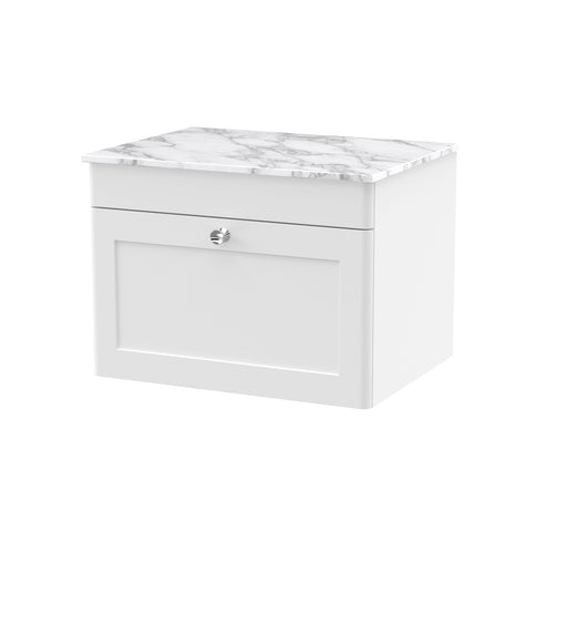 Marble Worktop WH - White cabinet, Carrara Marble