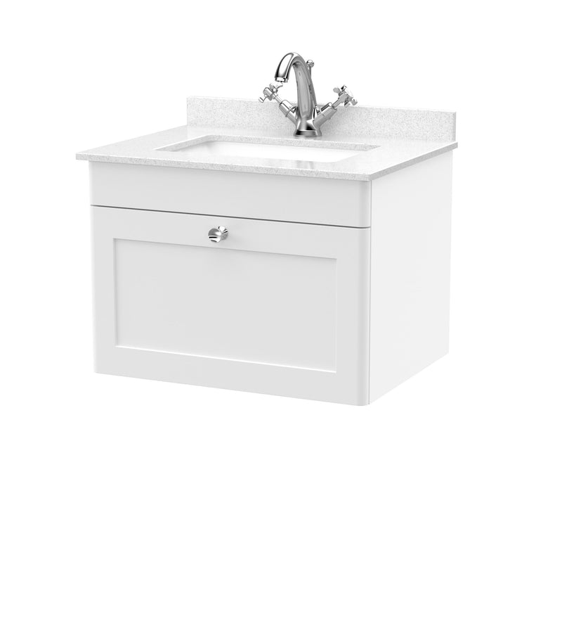 Square Marble Basin WH - White cabinet
