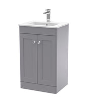 Nuie Classique Floor Standing Vanity Unit with Minimalist Basin - Grey
