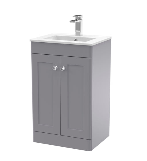 Nuie Classique Floor Standing Vanity Unit with Minimalist Basin - Grey
