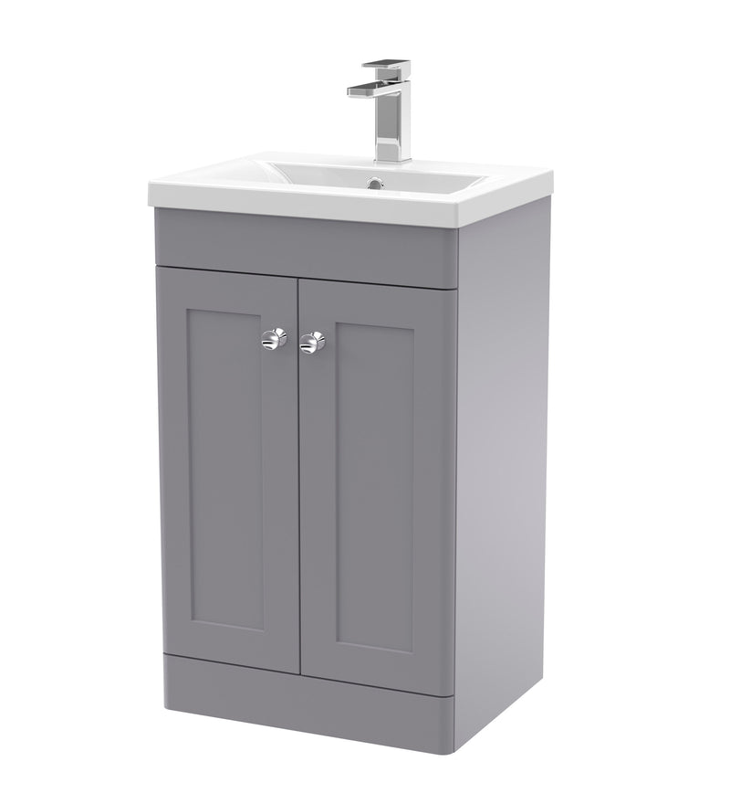 Nuie Classique Floor Standing Vanity Unit with Mid-Edge Basin - Grey