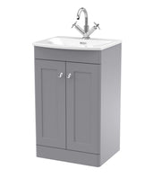 Nuie Classique Floor Standing Vanity Unit with Curved Basin - Grey