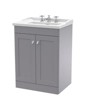Nuie Classique Floor Standing Vanity Unit with 3 Tap Hole Traditional Basin - Grey
