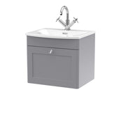 Nuie Classique Wall Hung Vanity Unit with Curved Basin - Grey