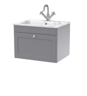 Nuie Classique Wall Hung Vanity Unit with Marble Stone Basin - Grey