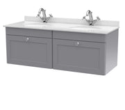 Grey cabinet, White Marble