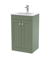 Nuie Classique Floor Standing Vanity Unit with Minimalist Basin - Green