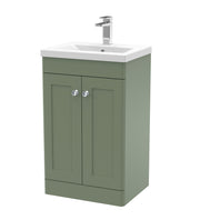 Nuie Classique Floor Standing Vanity Unit with Mid-Edge Basin - Green