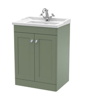 Nuie Classique Floor Standing Vanity Unit with Traditional Basin - Green