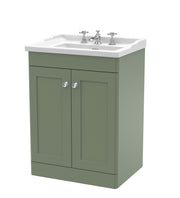 Nuie Classique Floor Standing Vanity Unit with 3 Tap Hole Traditional Basin - Green