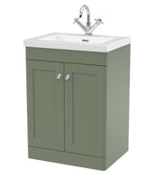 Nuie Classique Floor Standing Vanity Unit with Contemporary Basin - Green