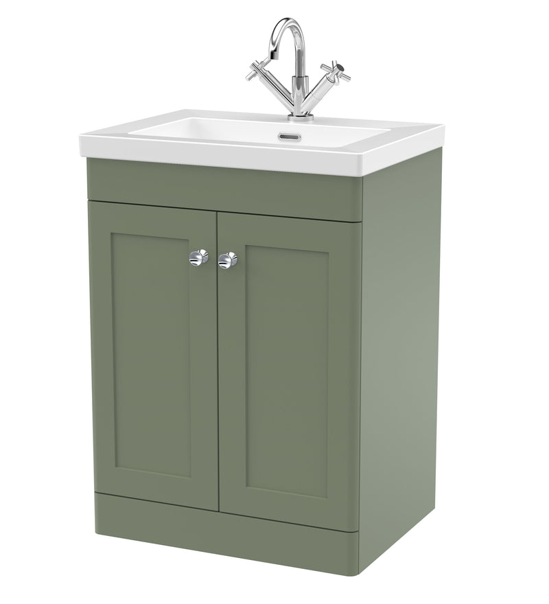 Nuie Classique Floor Standing Vanity Unit with Contemporary Basin - Green