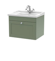 Nuie Classique Wall Hung Vanity Unit with Traditional Basin - Green