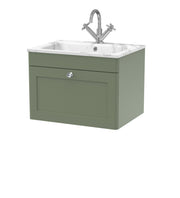 Nuie Classique Wall Hung Vanity Unit with Marble Stone Basin - Green