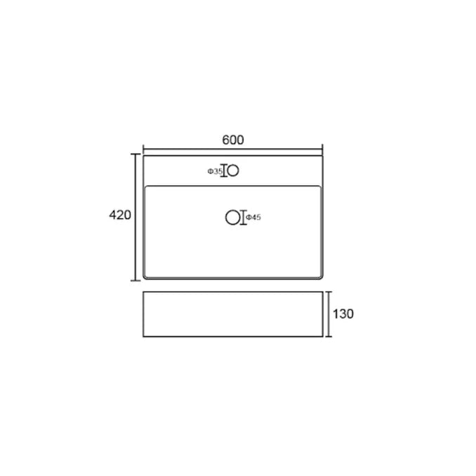 Kartell K-VIT Essential 600mm Counter Top Basin (CTB-ESS600)