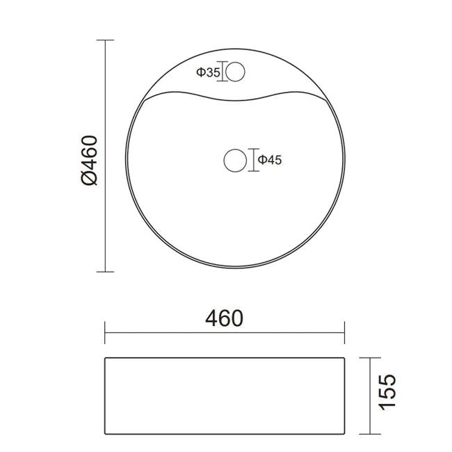 Kartell K-VIT Karlo Round 460mm Counter Top basin (CTB-KAR460)