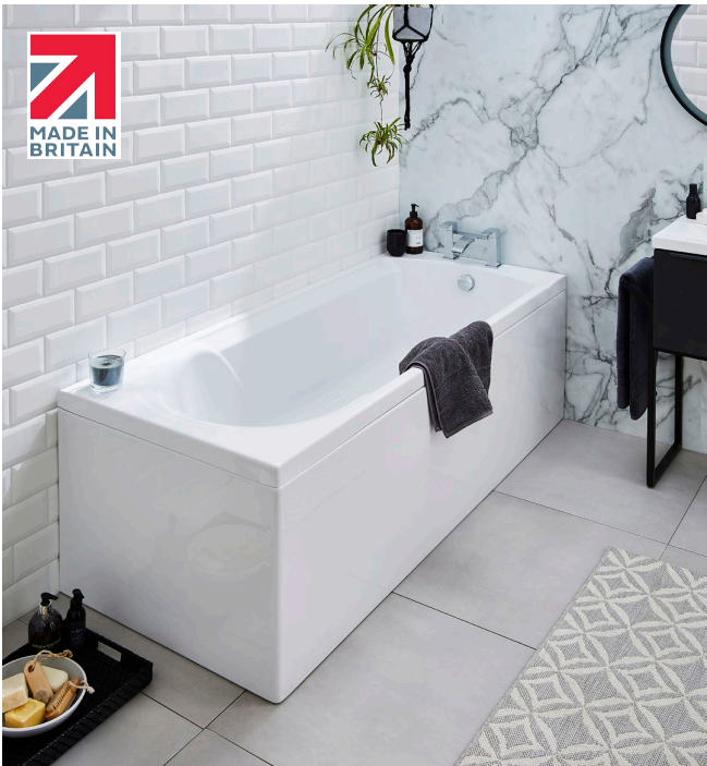 Carron Arc Single Ended Bath 1500 x 700mm 5mm Acrylic (02443)