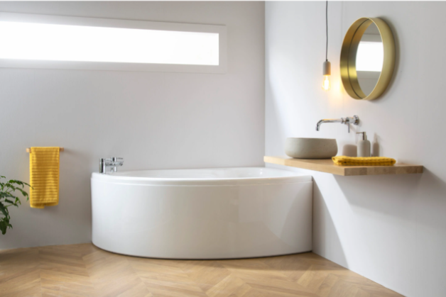 Carron Dove Corner Bath Left Hand 1550 x 950mm 5mm Acrylic (02232)