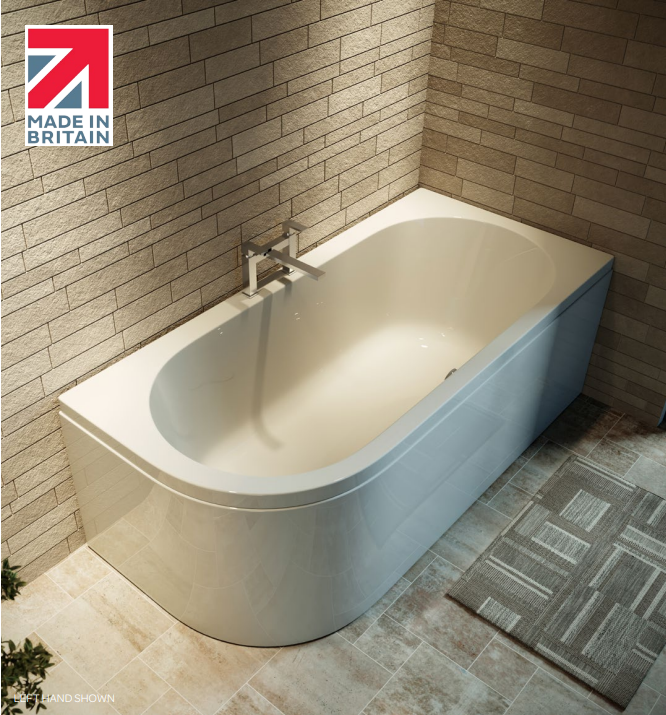 Carron Status single ended bath in a styled bathroom setting