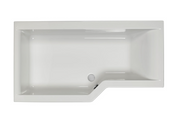 Carron Urban Edge left hand L-shaped shower bath shown from above in gloss white