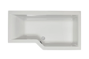 Carron Urban Edge right hand L-shaped shower bath shown from above in gloss white