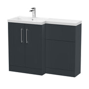 Nuie Deco 1100mm Combination Vanity & WC Unit - Soft Black Polymarble Left Hand