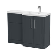 Nuie Deco 1100mm Combination Vanity & WC Unit - Soft Black Polymarble Right Hand