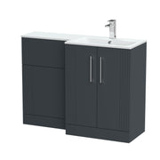 Nuie Deco 1100mm Combination Vanity & WC Unit - Soft Black Stone Right Hand