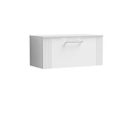 Nuie Deco Counter Top Vanity Unit with Co-ordinating Worktop - Satin White 800mm 1 Drawer