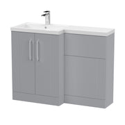 Nuie Deco 1100mm Combination Vanity & WC Unit - Satin Grey Polymarble Left Hand