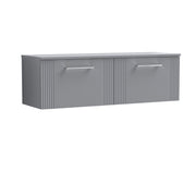 Nuie Deco Counter Top Vanity Unit with Co-ordinating Worktop - Satin Grey 1200mm 2 Drawer