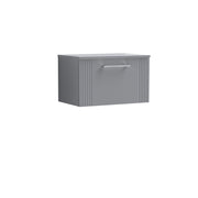 Nuie Deco Counter Top Vanity Unit with Co-ordinating Worktop - Satin Grey 600mm 1 Drawer