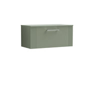 Nuie Deco Counter Top Vanity Unit with Co-ordinating Worktop - Satin Green 800mm 1 Drawer