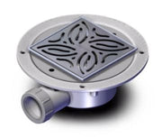 AKW DW90 low depth dry shower waste with Tuff Form tiled floor adaptor code 25418-UK