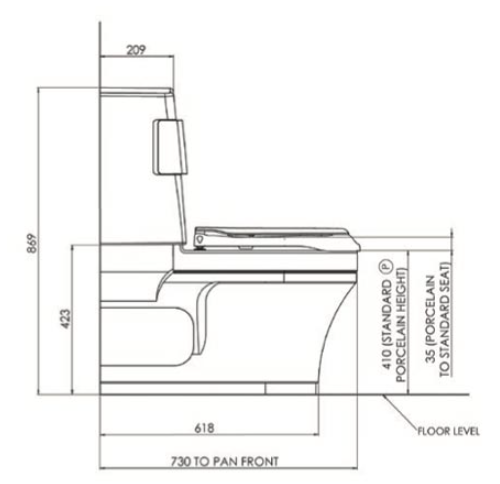 Closomat Palma Vita Wash & Dry Toilet - Standard Single Spray Douche Arm