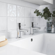 Nuie Series Two Chrome Basin Pillar Taps - Pair lifestyle image 1