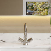 Nuie Series Two Chrome Mono Basin Mixer with Swivel Spout & Push Button Waste lifestyle image 1