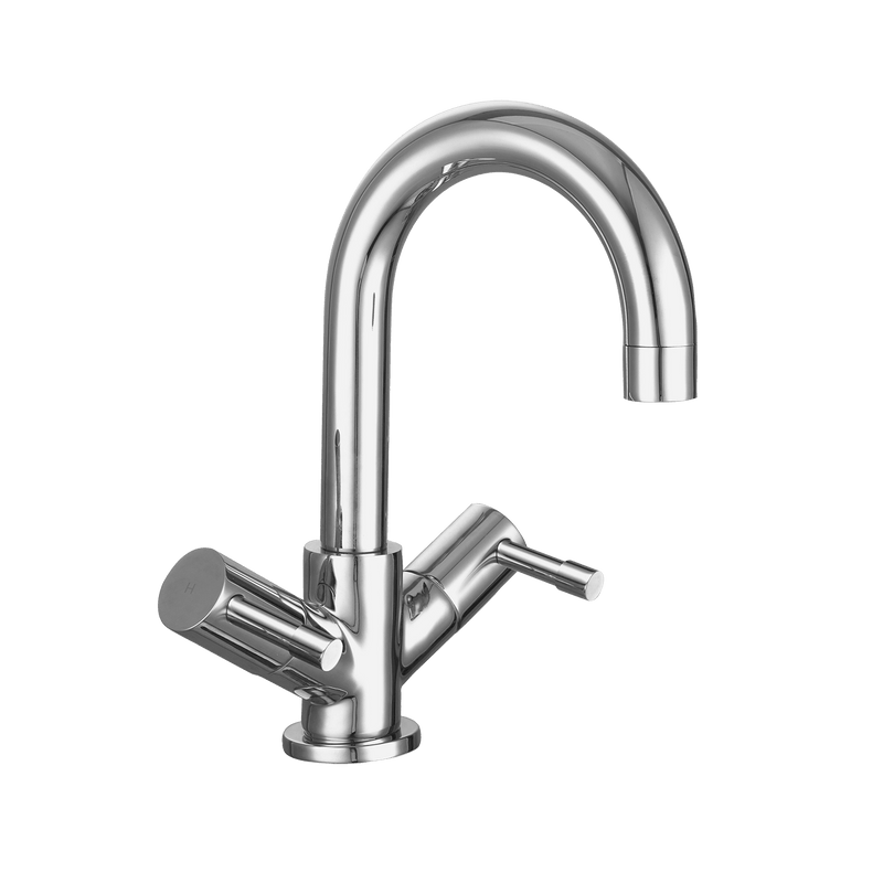 Nuie Series Two Chrome Mono Basin Mixer with Swivel Spout & Push Button Waste — FJ317