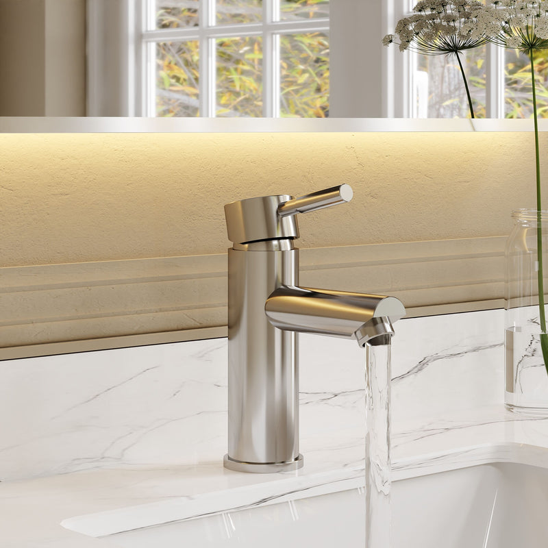 Nuie Series Two Chrome Mono Basin Mixer with Push Button Waste lifestyle image 3