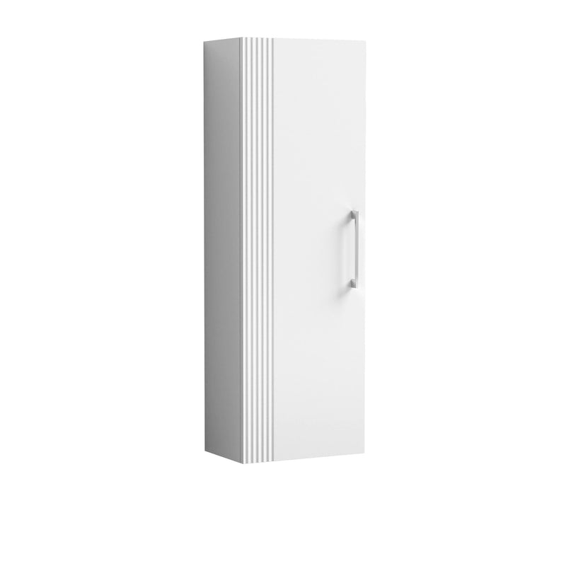 Nuie Deco 400mm Wall Hung Tall Cabinet - Satin White